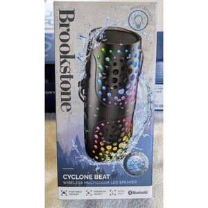 Bluetooth Multicolor LED Speaker Brookstone Cyclone Beat Portable Splashproof